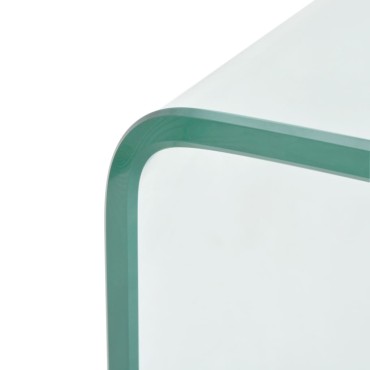 vidaXL Τραπεζάκι Σαλονιού Διάφανο 98x45x30cm από Ψημένο Γυαλί 1 τεμ.