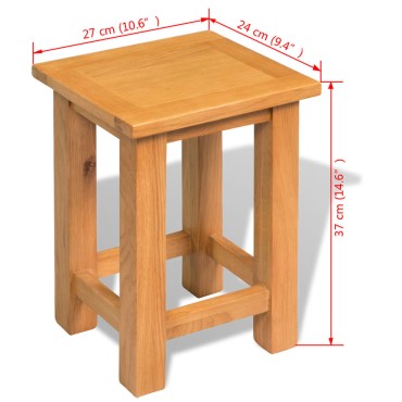 vidaXL Τραπέζι Βοηθητικό 27x24x37cm από Μασίφ Ξύλο Δρυός 1 τεμ.