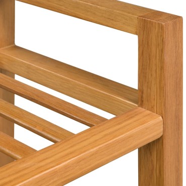 vidaXL Παπουτσοθήκη με 2 Ράφια 50x27x40cm από Μασίφ Ξύλο Δρυός