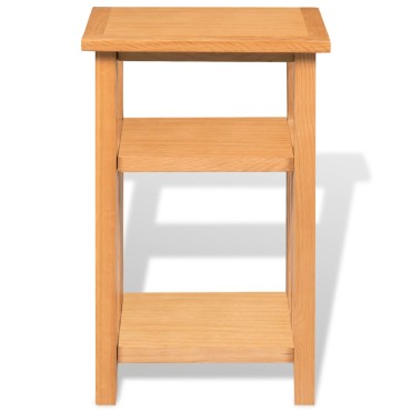 vidaXL Τραπέζι Βοηθητικό με Ράφι 27x35x55cm Μασίφ Ξύλο Δρυός 1 τεμ.