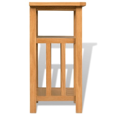 vidaXL Τραπέζι Βοηθητικό με Ράφι 27x35x55cm Μασίφ Ξύλο Δρυός 1 τεμ.