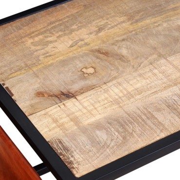vidaXL Τραπεζάκι Σαλονιού 110x50x45cm με Δερμάτινη Θήκη Περιοδικών 1 τεμ.