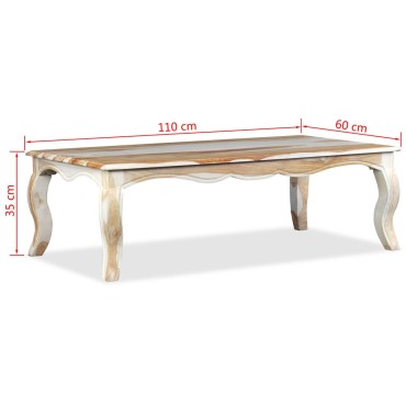 vidaXL Τραπεζάκι Σαλονιού 110x60x35cm από Μασίφ Ξύλο Sheesham 1 τεμ.