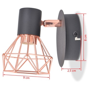 vidaXL Απλίκες Τοίχου 2 τεμ. με 2 Λαμπτήρες LED Filament 8 W