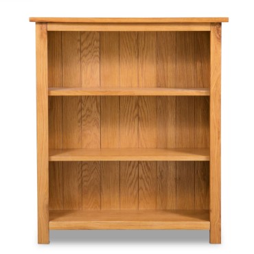 vidaXL Βιβλιοθήκη με 3 Επίπεδα 70x22,5x82cm από Μασίφ Ξύλο Δρυός 1 τεμ.