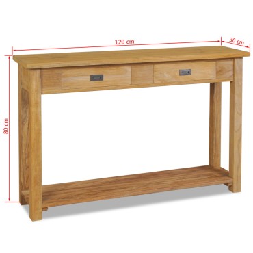 vidaXL Τραπέζι Κονσόλα 120x30x80cm από Μασίφ Ξύλο Teak 1 τεμ.