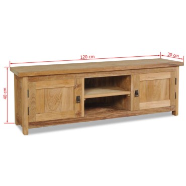 vidaXL Έπιπλο Τηλεόρασης 120x30x40cm Μασίφ Ξύλο Teak