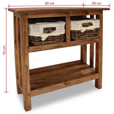 vidaXL Τραπέζι Κονσόλα 69x28x70cm από Μασίφ Ξύλο Μαόνι 1 τεμ.