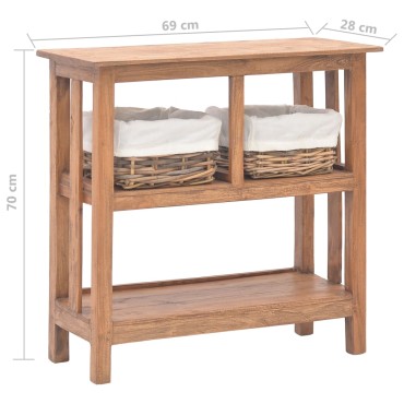 vidaXL Τραπέζι Κονσόλα 69x28x70cm από Μασίφ Ξύλο Μαόνι 1 τεμ.
