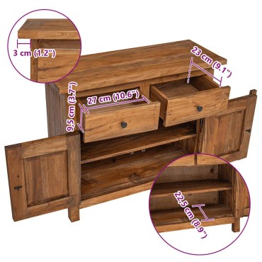 vidaXL Συρταριέρα 75x30x65cm από Μασίφ Ξύλο Μαόνι 1 τεμ.
