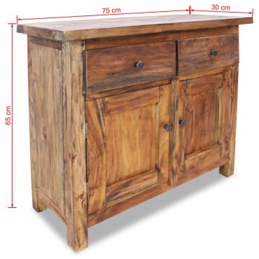 vidaXL Συρταριέρα 75x30x65cm από Μασίφ Ξύλο Μαόνι 1 τεμ.