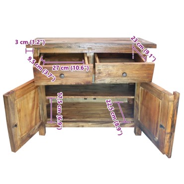 vidaXL Συρταριέρα 75x30x65cm από Μασίφ Ξύλο Μαόνι 1 τεμ.
