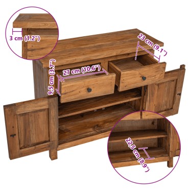 vidaXL Συρταριέρα 75x30x65cm από Μασίφ Ξύλο Μαόνι 1 τεμ.