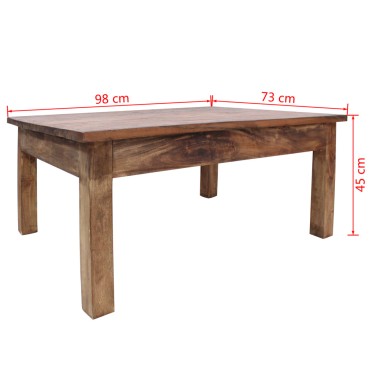 vidaXL Τραπεζάκι Σαλονιού 98x73x45cm από Μασίφ Ξύλο Μαόνι 1 τεμ.