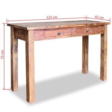 vidaXL Τραπέζι Κονσόλα 123x42x75cm από Μασίφ Ξύλο Μαόνι 1 τεμ.