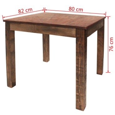 vidaXL Τραπέζι Τραπεζαρίας 82x80x76cm από Μείγμα Ανακυκλωμένων Ξύλων 1 τεμ.
