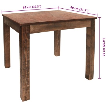 vidaXL Τραπέζι Τραπεζαρίας 82x80x76cm από Μείγμα Ανακυκλωμένων Ξύλων 1 τεμ.