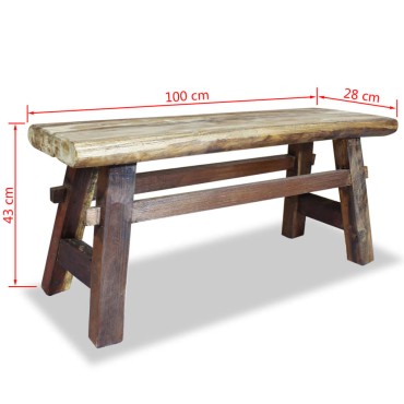 vidaXL Παγκάκι 100x28x43cm από Μείγμα Ανακυκλωμένων Ξύλων/Μασίφ teak 1 τεμ.