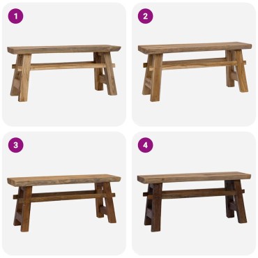 vidaXL Παγκάκι 100x28x43cm από Μείγμα Ανακυκλωμένων Ξύλων/Μασίφ teak 1 τεμ.