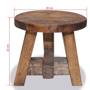 vidaXL Υποπόδιο από Μασίφ Μαόνι 20x20x23cm 1 τεμ.