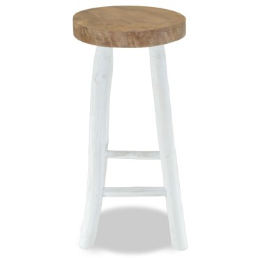 vidaXL Σκαμπό Μπαρ από Μασίφ Ξύλο Teak 37x37x76cm 1 τεμ.