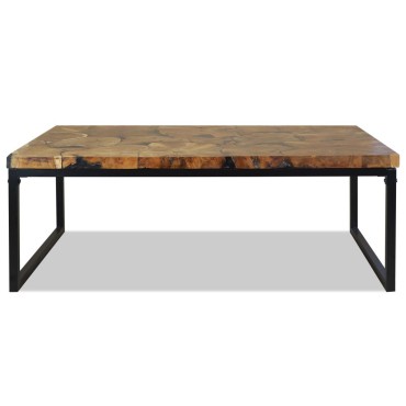 vidaXL Τραπεζάκι Σαλονιού 110x60x40cm από Ξύλο Teak και Ρητίνη 1 τεμ.