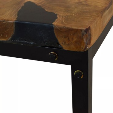 vidaXL Τραπεζάκι Σαλονιού 110x60x40cm από Ξύλο Teak και Ρητίνη 1 τεμ.