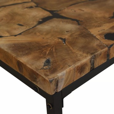 vidaXL Τραπεζάκι Σαλονιού 110x60x40cm από Ξύλο Teak και Ρητίνη 1 τεμ.