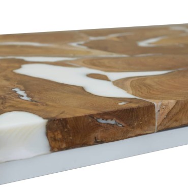 vidaXL Τραπεζάκι Σαλονιού 110x60x40cm από Ξύλο Teak και Ρητίνη 1 τεμ.