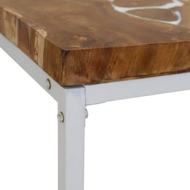 vidaXL Τραπεζάκι Σαλονιού 110x60x40cm από Ξύλο Teak και Ρητίνη 1 τεμ.