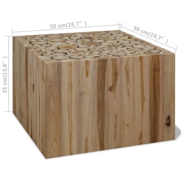 vidaXL Τραπεζάκι Σαλονιού 50x50x35cm από Αληθινό Ξύλο Teak 1 τεμ.