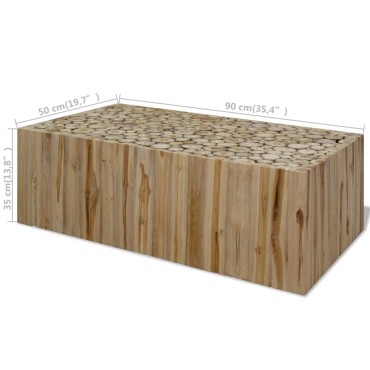 vidaXL Τραπεζάκι Σαλονιού 90x50x30cm από Αληθινό Ξύλο Teak 1 τεμ.