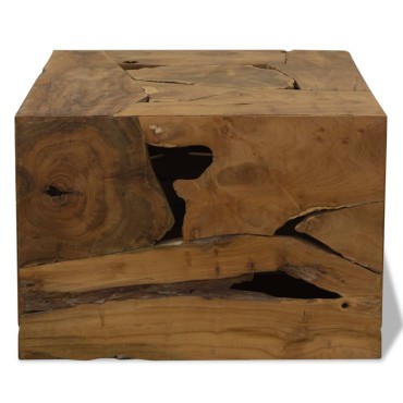 vidaXL Τραπεζάκι Σαλονιού Καφέ 50x50x35cm από Αληθινό Ξύλο Teak 1 τεμ.
