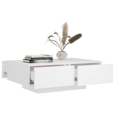 vidaXL Τραπεζάκι Σαλονιού Λευκό 90x60x31cm από Επεξ. Ξύλο 1 τεμ.