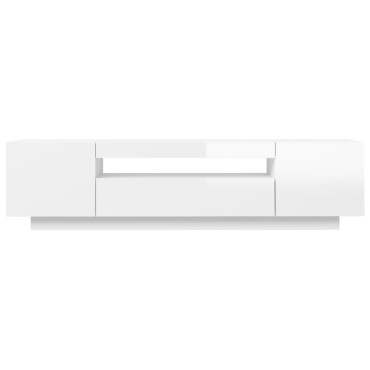 vidaXL Έπιπλο Τηλεόρασης με LED Γυαλιστερό Άσπρο 160x35x40cm