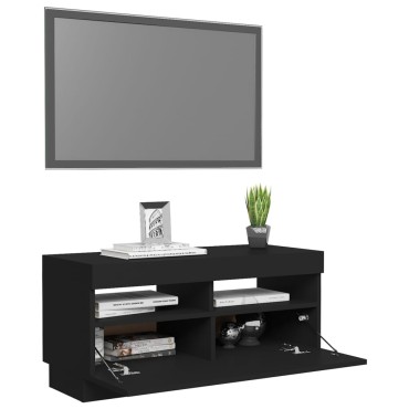 vidaXL Έπιπλο Τηλεόρασης με LED Μαύρο 80 x 35 x 40 εκ.