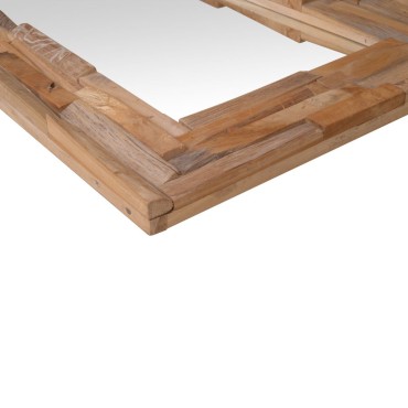 vidaXL Καθρέφτης Διακοσμητικός Ορθογώνιος 90 x 60 εκ. από Ξύλο Teak