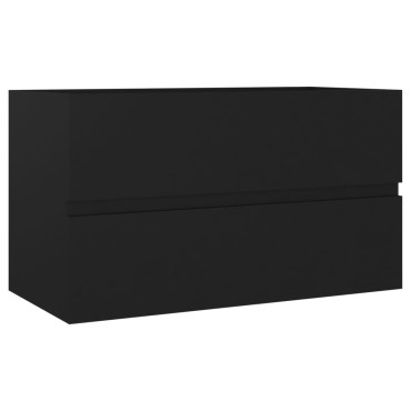 vidaXL Ντουλάπι Νιπτήρα Μαύρο 80x38,5x45cm από Επεξεργασμένο Ξύλο 1 τεμ.