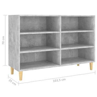 vidaXL Ραφιέρα Γκρι Σκυροδέματος 103,5x35x70cm από Επεξεργ. Ξύλο 1 τεμ.