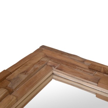 vidaXL Καθρέφτης Διακοσμητικός Ορθογώνιος 120 x 60 εκ. από Ξύλο Teak