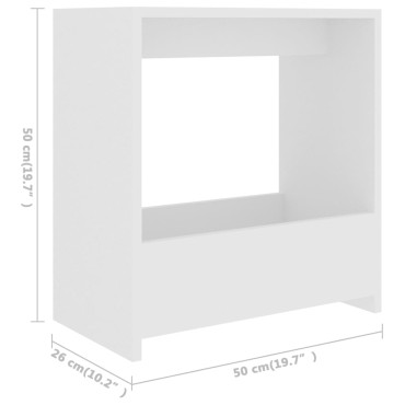 vidaXL Τραπέζι Βοηθητικό Λευκό 50x26x50cm Επεξ. Ξύλο 1 τεμ.