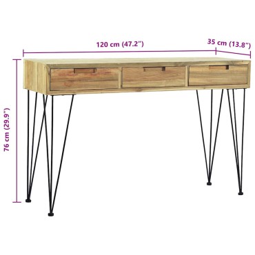 vidaXL Τραπέζι Κονσόλα 120x35x76cm από Μασίφ Ξύλο Teak 1 τεμ.