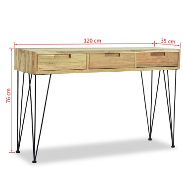 vidaXL Τραπέζι Κονσόλα 120x35x76cm από Μασίφ Ξύλο Teak 1 τεμ.