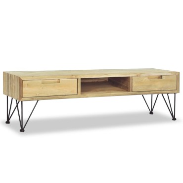 vidaXL Έπιπλο Τηλεόρασης 120x35x35cm από Μασίφ Ξύλο Teak