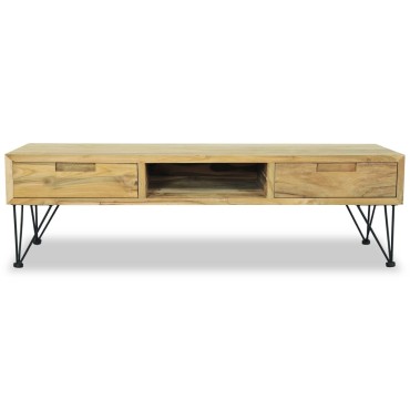 vidaXL Έπιπλο Τηλεόρασης 120x35x35cm από Μασίφ Ξύλο Teak