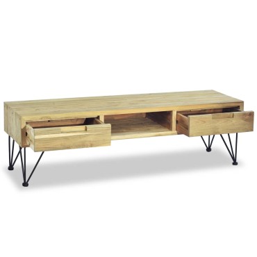 vidaXL Έπιπλο Τηλεόρασης 120x35x35cm από Μασίφ Ξύλο Teak