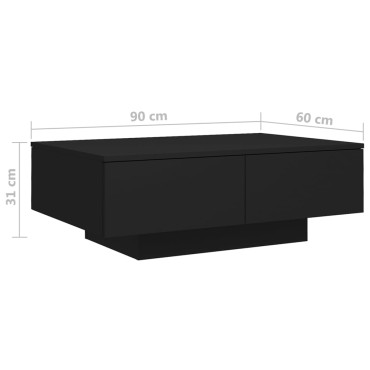 vidaXL Τραπεζάκι Σαλονιού Μαύρο 90x60x31cm από Επεξ. Ξύλο 1 τεμ.