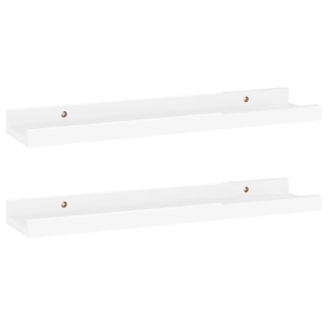 vidaXL Ράφια Τοίχου 2 τεμ. Γυαλιστερό Λευκό 40x9x3cm