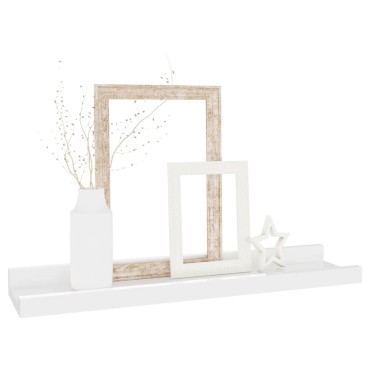vidaXL Ράφια Τοίχου 2 τεμ. Γυαλιστερό Λευκό 40x9x3cm