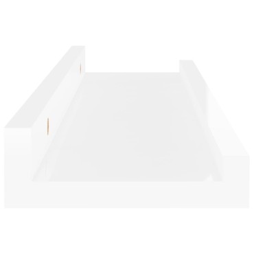 vidaXL Ράφια Τοίχου 2 τεμ. Γυαλιστερό Λευκό 40x9x3cm